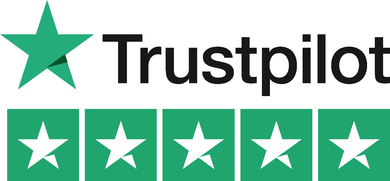 trustpilot logo with 5 stars